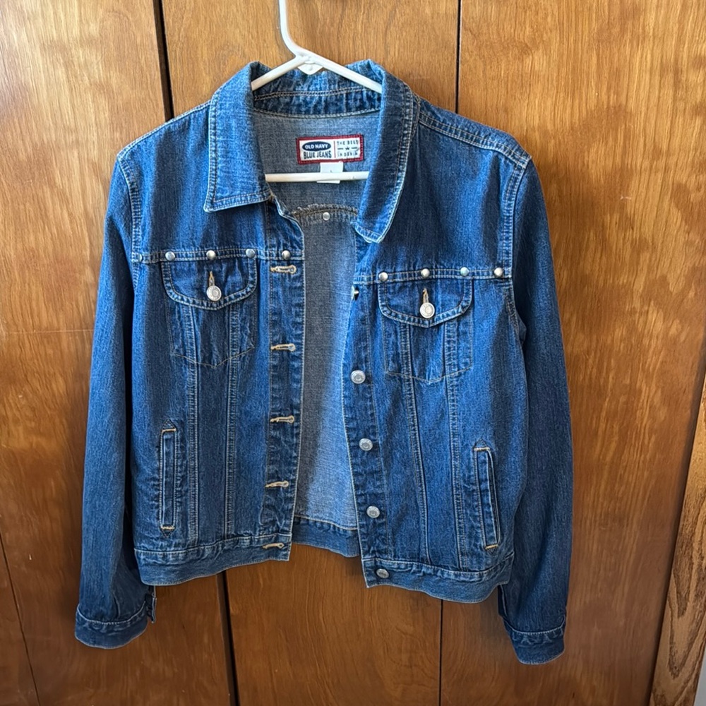 Old Navy Blue Jean Jacket Classic Denim Style Size L
